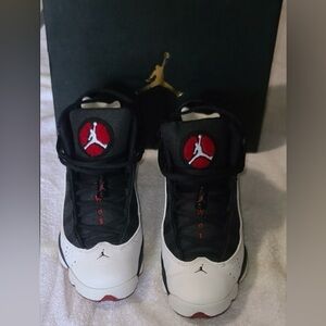 Jordan 6 Rings GS Black and White with Red Accents